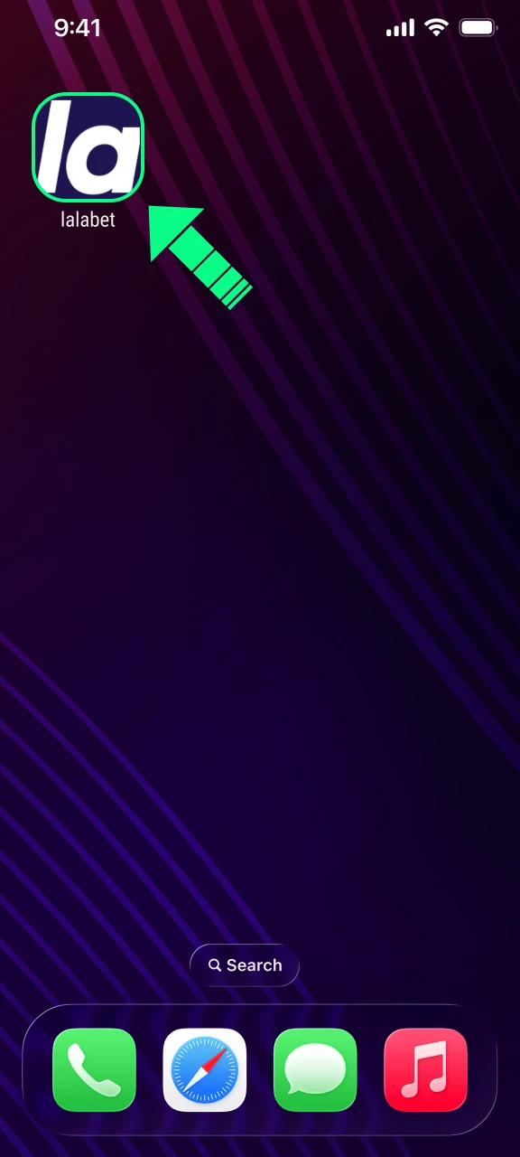 Open de nieuwe Lalabet iOS app en begin direct met spelen.