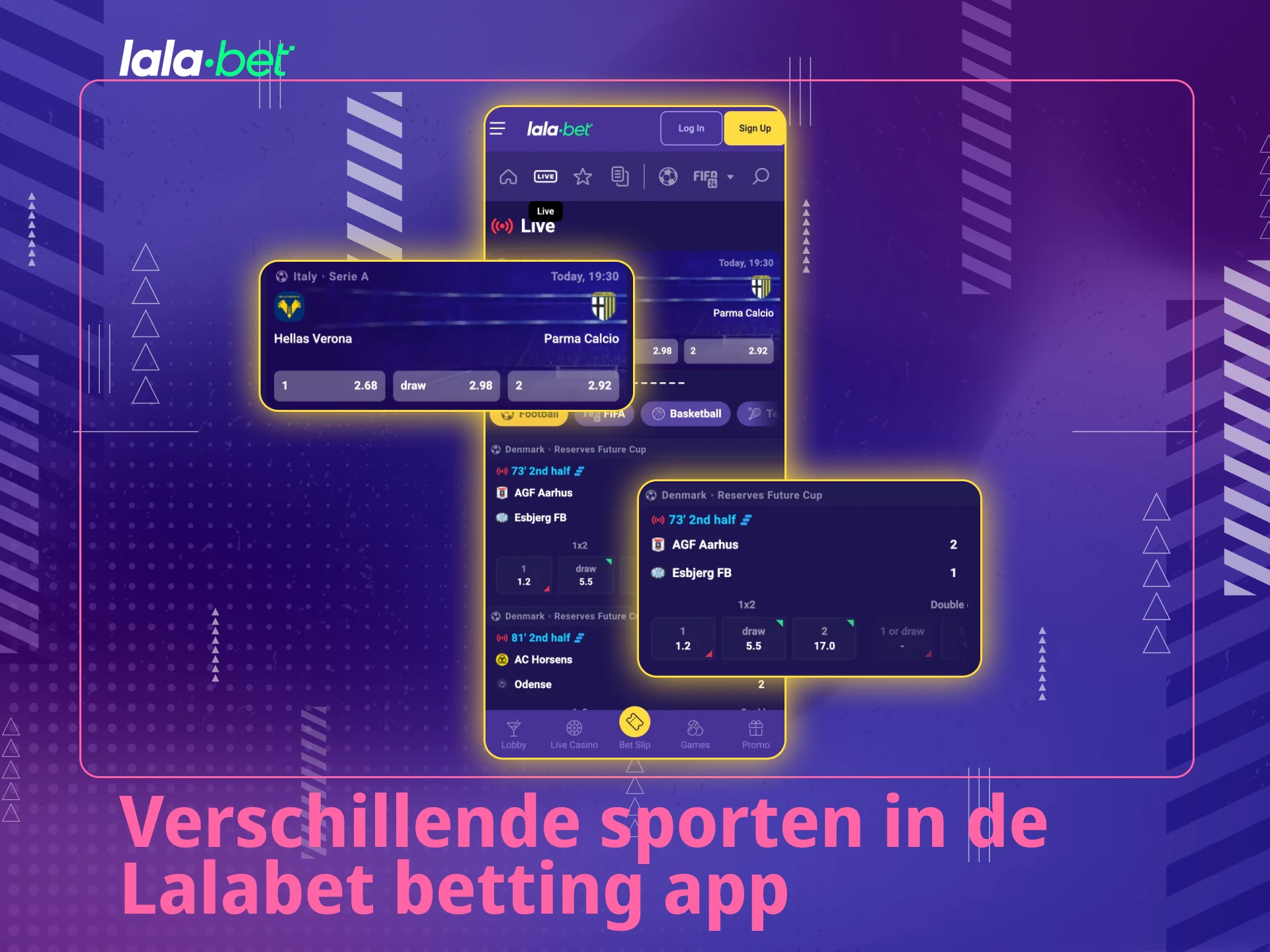Zet in op diverse sporten via de mobiele Lalabet App.