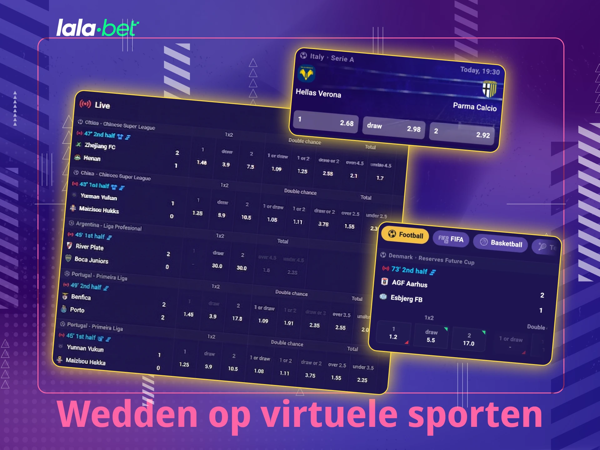 Zet in op virtuele sporten bij Lalabet voor snelle winsten.