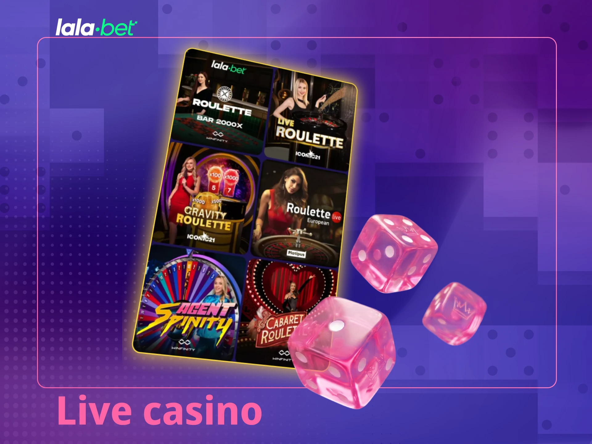 Speel tegen echte dealers in het Official Lalabet live casino.